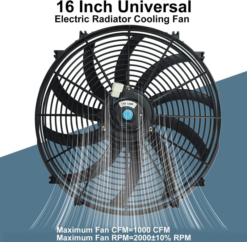 Blackhorse-Racing 16 Slim Push Pull 12V Electric Radiator Cooling Fan gallery