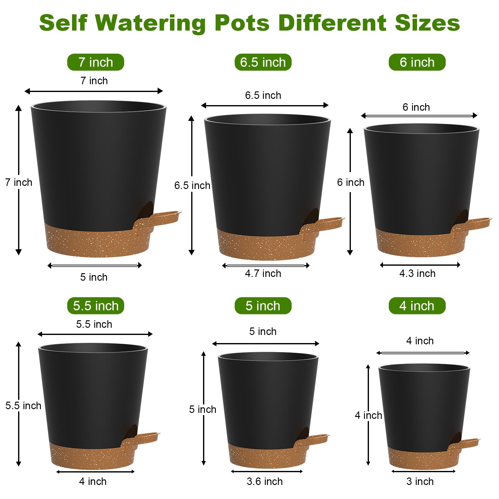 SelfWatering Flower Pots with Drainage Holes for Indoor/Outdoor Plants gallery
