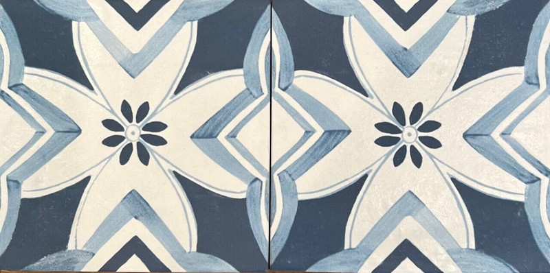 4.5x4.5 Mallorca Collection Blue Pattern 1 Porcelain Floor and Wall Tile Pool gallery