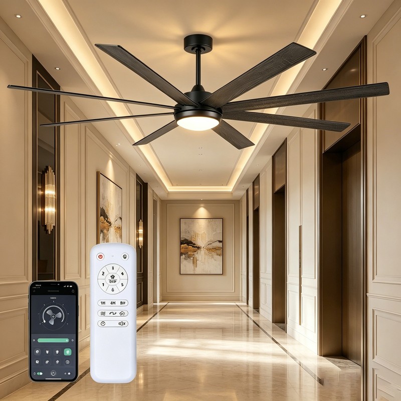 Reversible DC Motor Smart Ceiling Fan Light, Quiet Height Adjustable Indoor gallery