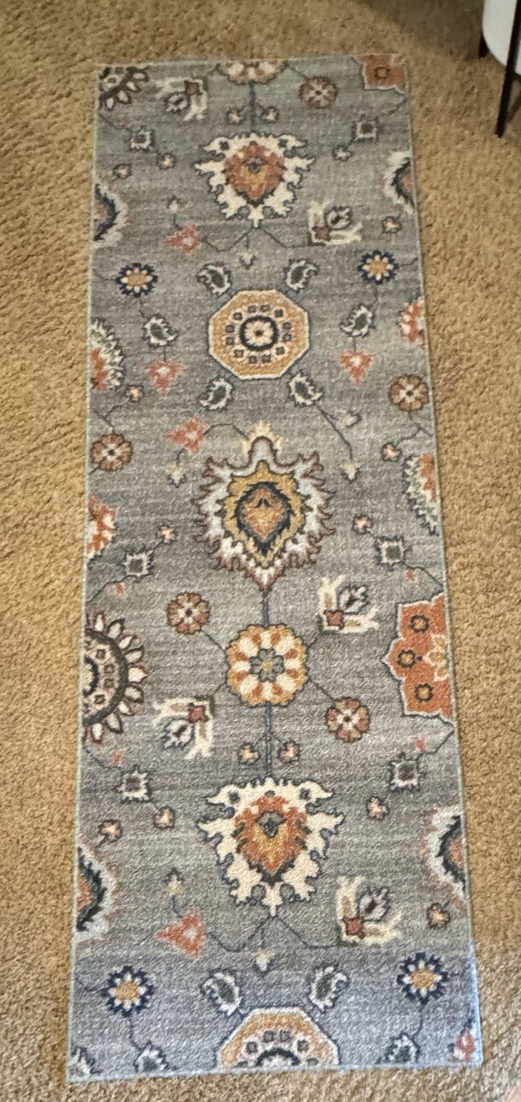2 x 6 ft Floral Runner Rug Gray Multicolor Hallway Kitchen Accent Rug gallery