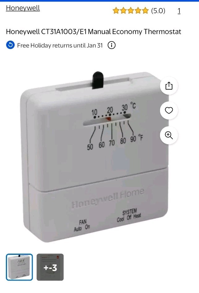 Honeywell Home CT31A Non-Programmable Thermostat NEW SEALED IN BOX gallery