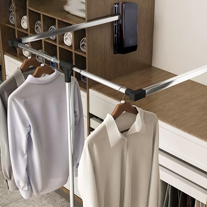Pull Down Closet Rod 21"26", Adjustable Side Mounted Closet for Kitchen Bedro... gallery
