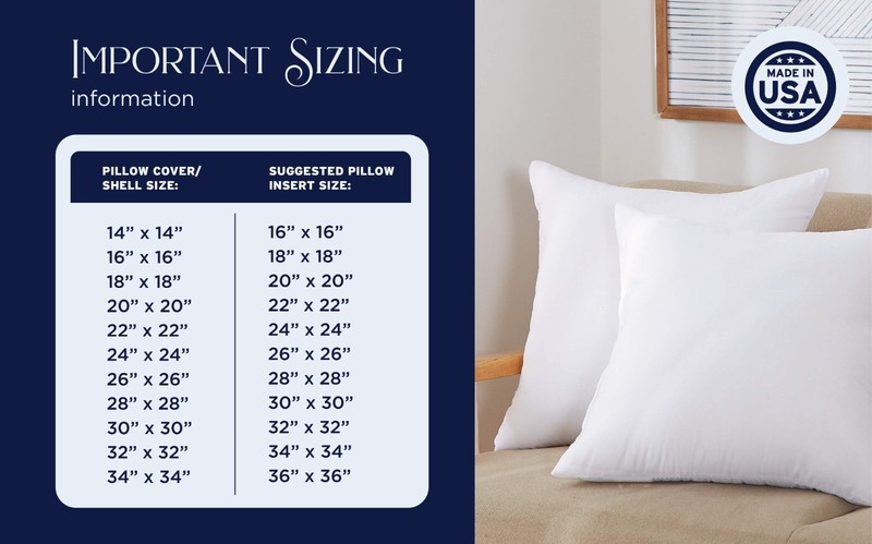 Throw Pillow Inserts High Quality 100% Cotton Sateen 12,'18, 20, 22, 24,26,28,30 gallery
