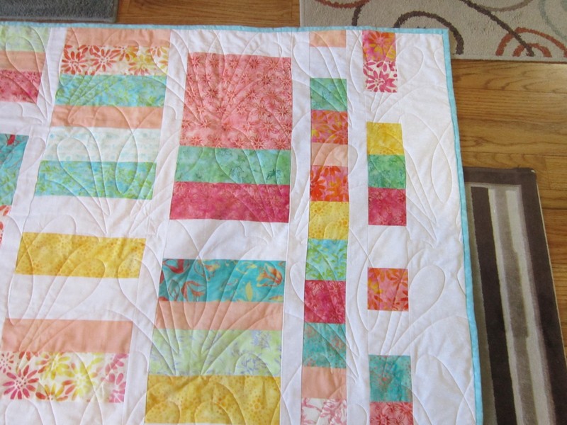 USA Handmade Full Size Quilt- Patchwork- 78" x 83" Pastel Batik Prints gallery