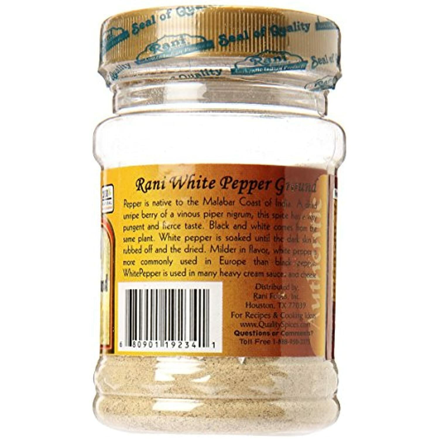 Rani White Pepper (Peppercorns) Ground, Spice 3oz (85g) gallery