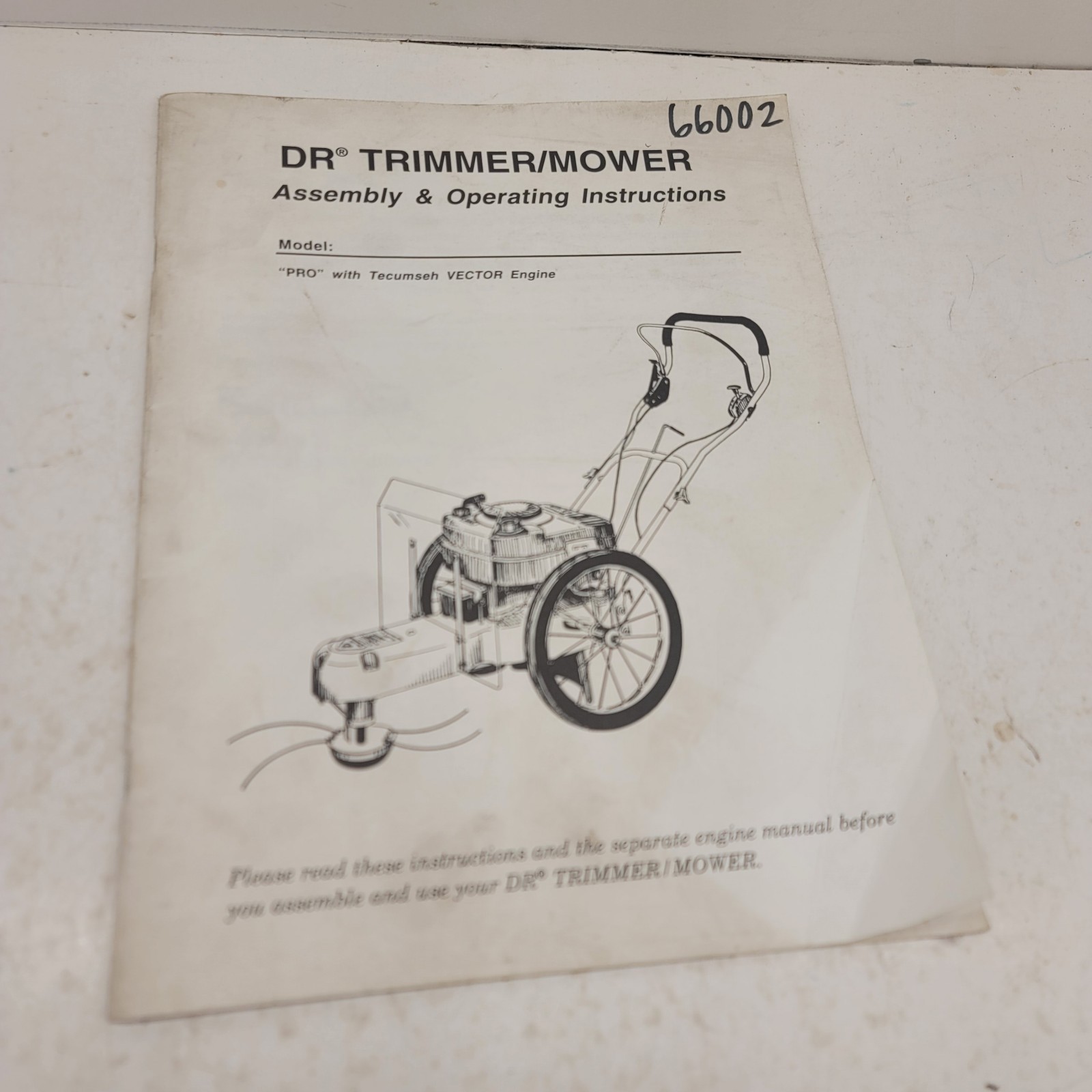 DR TRIMMER/MOWER PRO - Tecumseh VECTOR ENGINE Assembly & Operating Instructions gallery