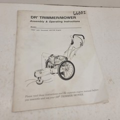 DR TRIMMER/MOWER PRO – Tecumseh VECTOR ENGINE Assembly & Operating Instructions
