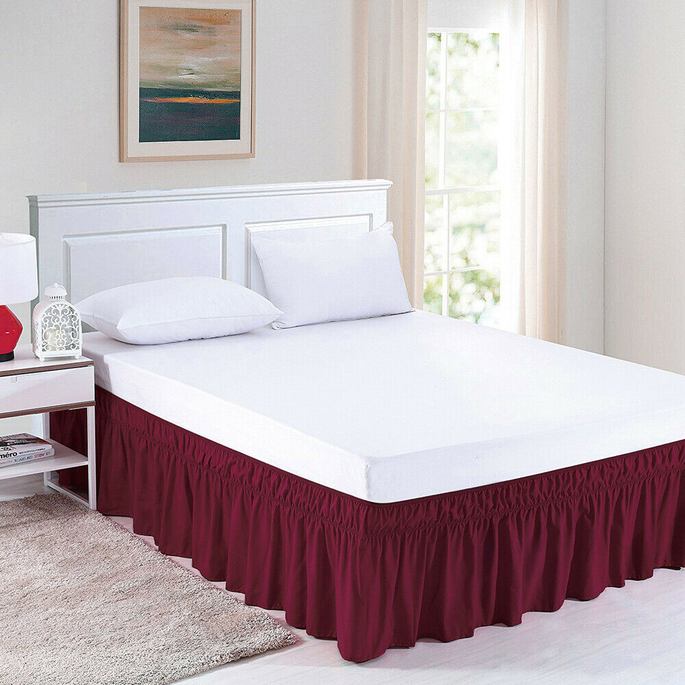 Wrap Around Dust Ruffle Bed Skirt Easy Fit & Pleated 15Inch Drop Hotel Quality gallery