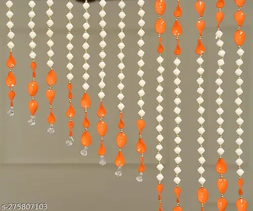 AFSN Polyvinyl Chloride Fancy Sparkling Striped Beads String Door Curtain 7 Feet gallery