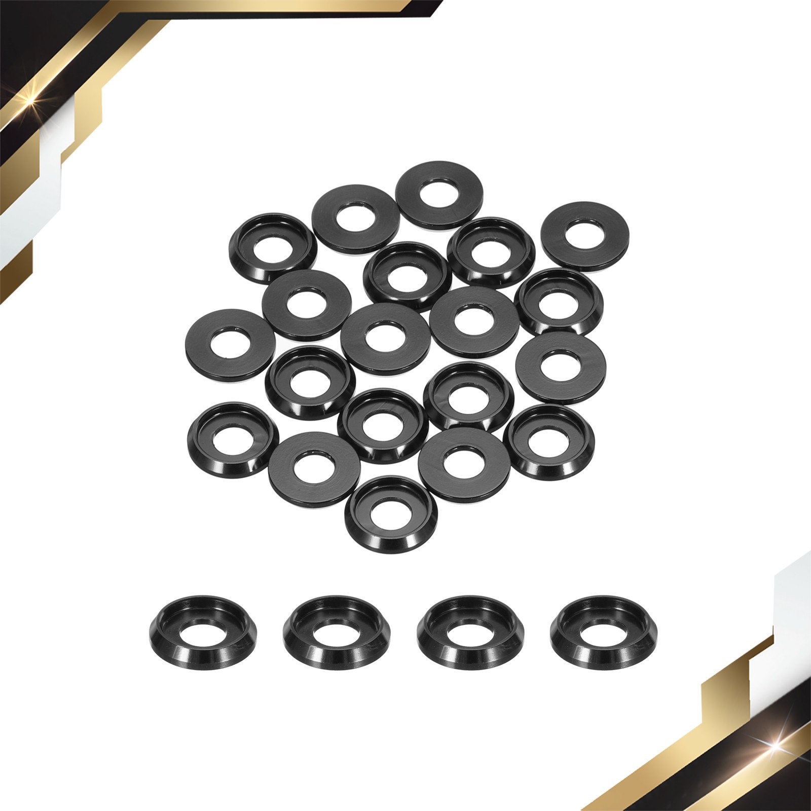20Pcs M5 Cone Cup Countersunk Washers,5mm/0.2" Aluminum for Screw RC Black gallery