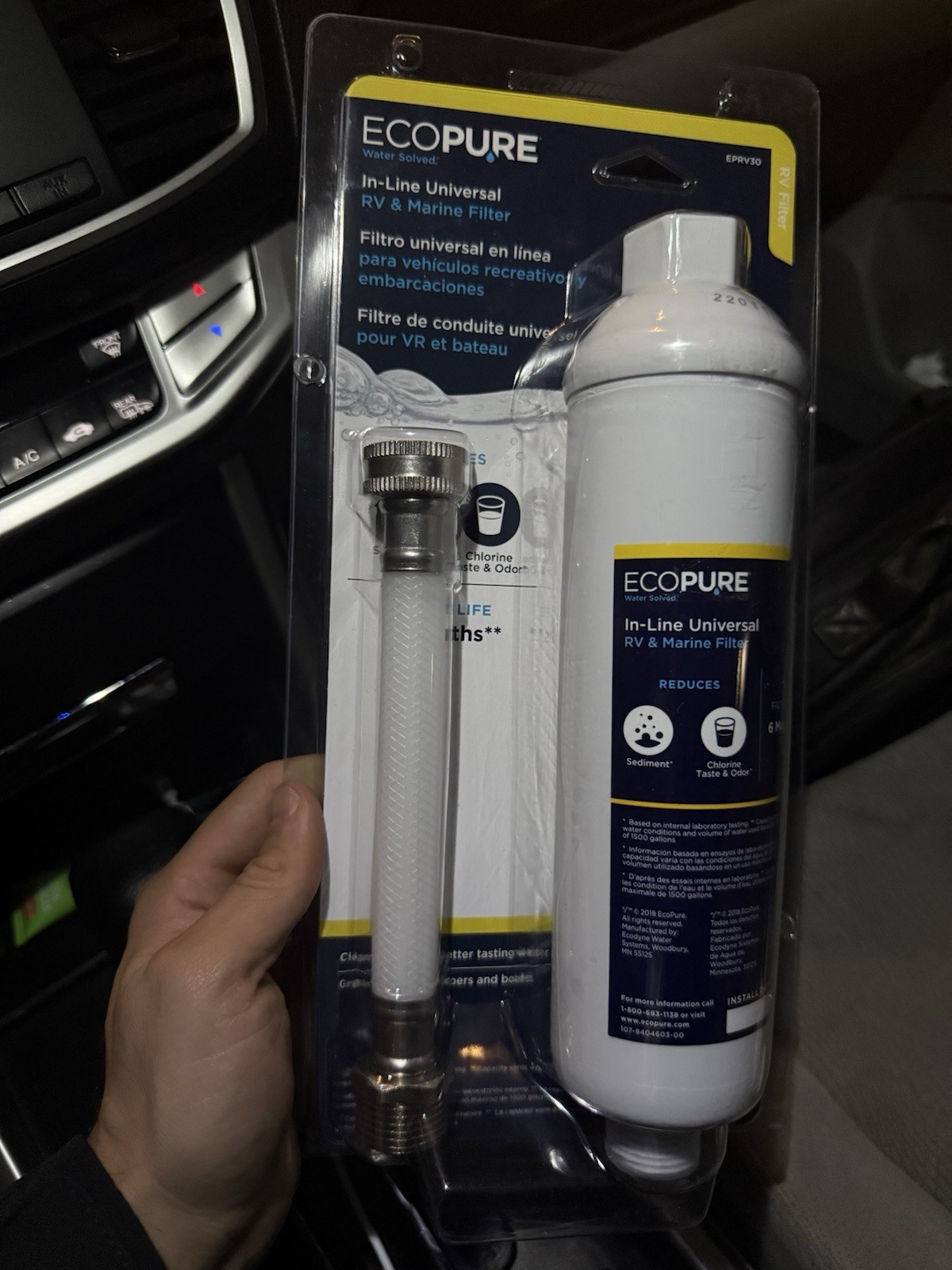EcoPure In-Line Universal RV & Marine Filter EPRV30 Sediment Chlorine Removal gallery