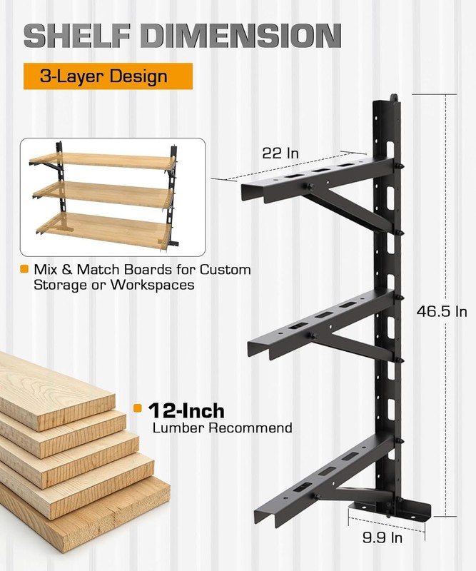 2x Adjustable Cargo Shipping Container Shelving Shelf Brackets up to 1100 Lbs gallery