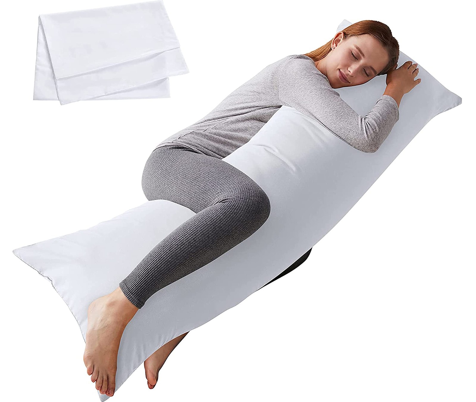 Body Pillow with Pillowcase - Soft Long Bed Pillow for Adults - Breathable Fu... gallery