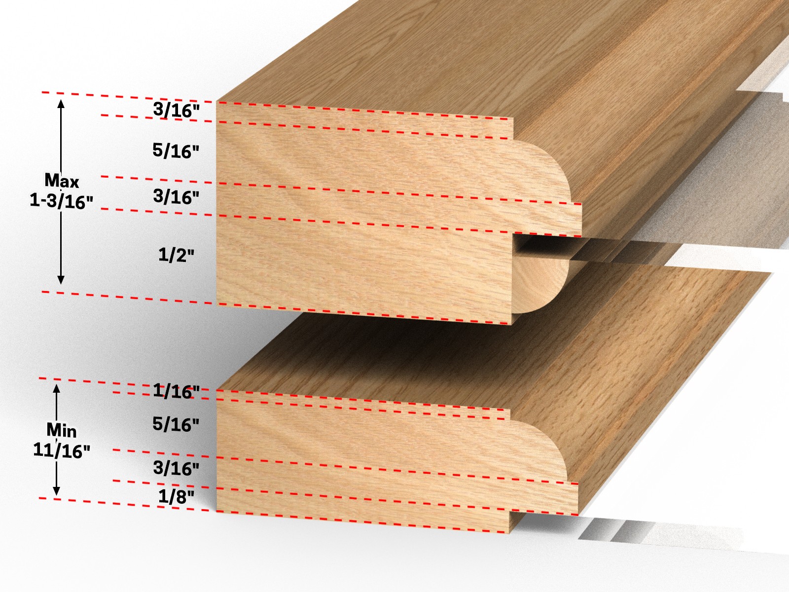 Round Over 3 Bit Glass Door Router Bit Set - 1/2" Shank - Yonico 12319 gallery