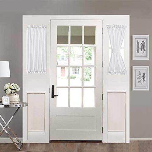 Sidelight Door Panel Striped Semi Sheer White 30"W x 40"L (Pack of 2) Stripes gallery