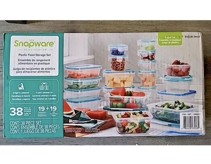 Snapware 38-Piece Plastic Food Storage Set BPA-Free Airtight Leakproof Lids gallery