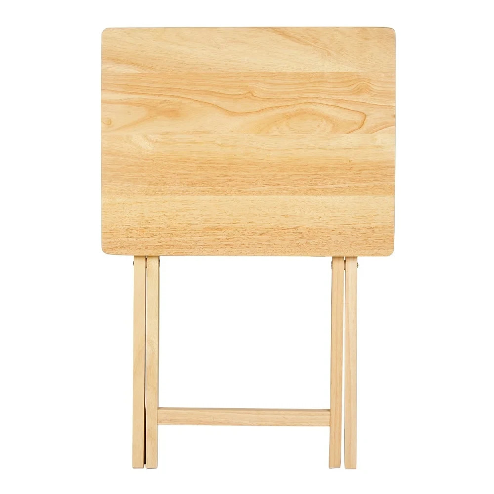No Assembly Required Folding TV Tray Table - Natural L 19 x W 15 x H 26 inch gallery