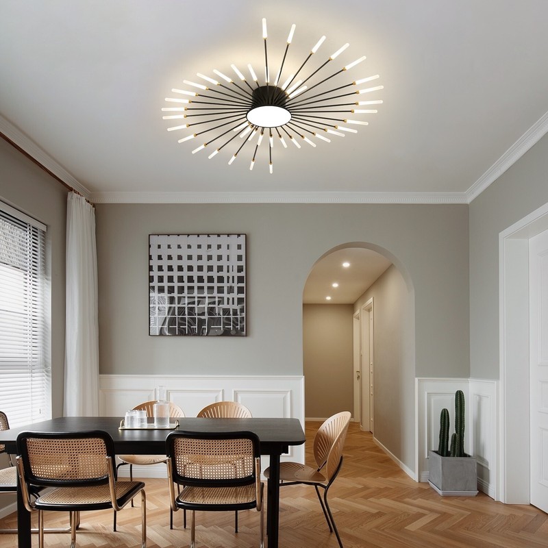 42-Light Fireworks Ceiling Light Modern LED Flush Mount Dimmable APP Remote gallery