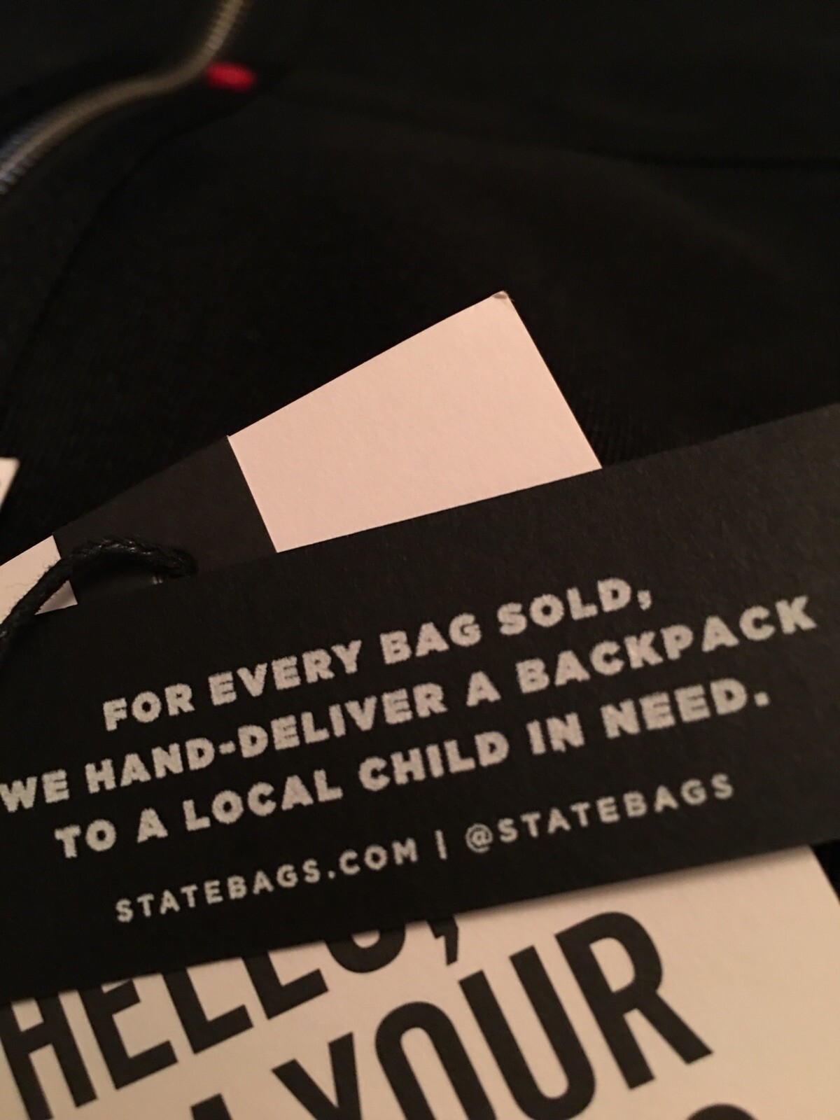STATE #GIVEBACKPACK Tote In Black NWT 4