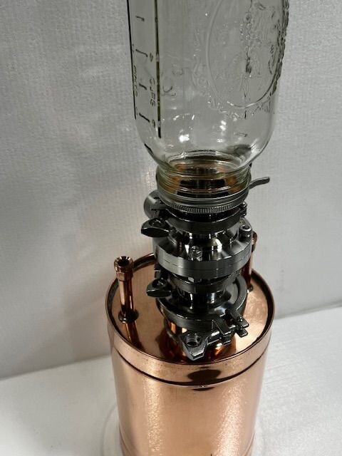 1/2 Gal. Glass Jar Infuser for 4" Cap Logic Thumper with 2" Stainless Ball Valve gallery