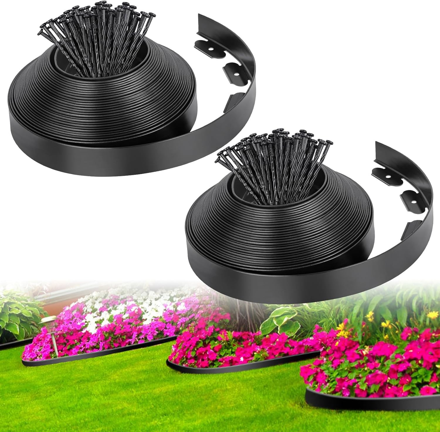 2-Inch X 66 FT Landscape Edging Border with 100 Spikes, No Dig Garden Border Edg gallery
