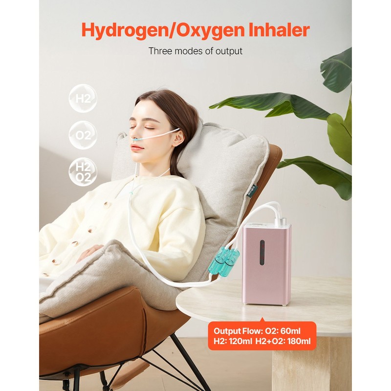Hydrogen Inhalation Machine 99.99% High Purity 180ml/min Portable Hydro gallery