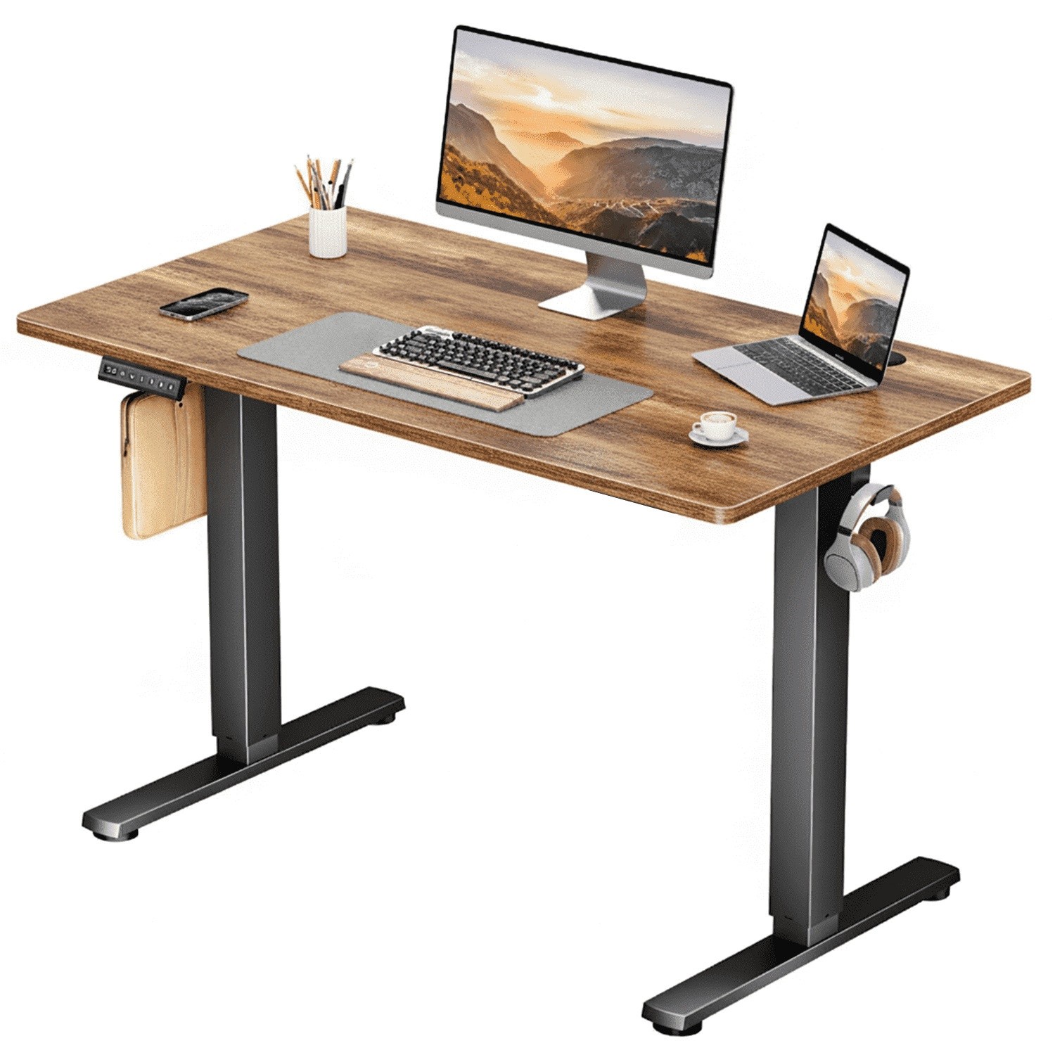 CONCETTA Electric Height Adjustable Desk 48x24 Sit Stand Desk Rust Freeship gallery
