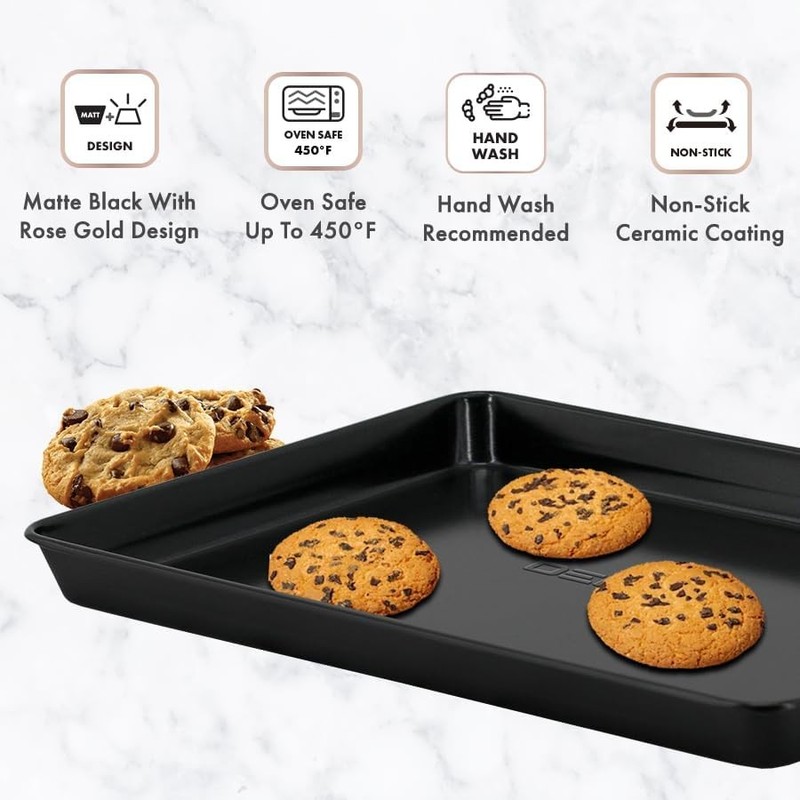 Stackable Nonstick Bakeware Set 8 Piece Baking Pan Set Oven Safe Carbon Steel gallery