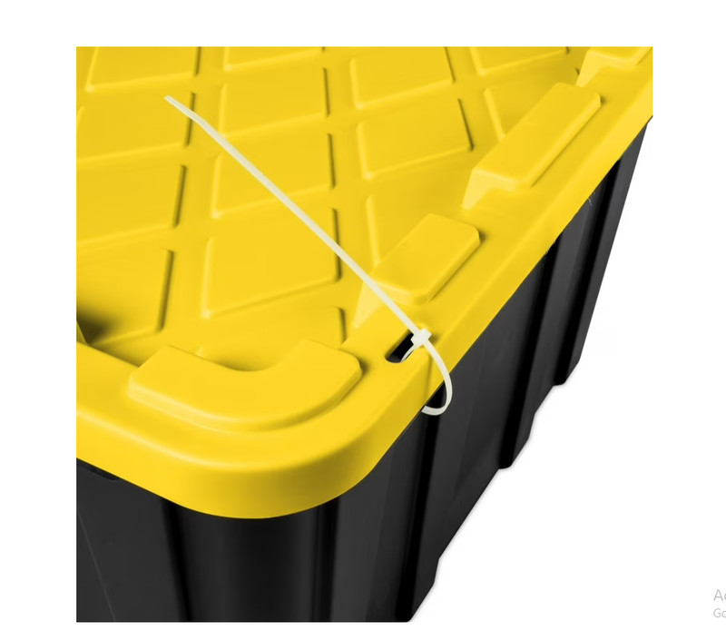 Sterilite Storage Bins 27 Gallon, Stackable Plastic Totes w/ Lids, Black Yellow gallery
