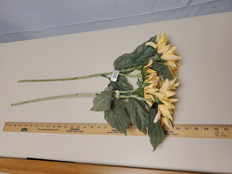 MD Bloom Bright Yellow Sunflower Stem / Pick 26" High Autumn Fall Summer Floral gallery