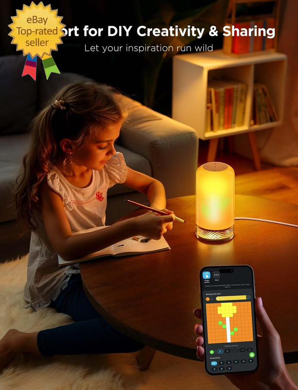 RGBIC Smart Table Lamp 2, Touch Bedside Small Table Lamp Compatible with Smartth gallery