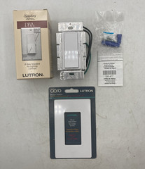 Lutron Diva Switch & Dimmer Single Pole 600W White & Wallplate Symphony New