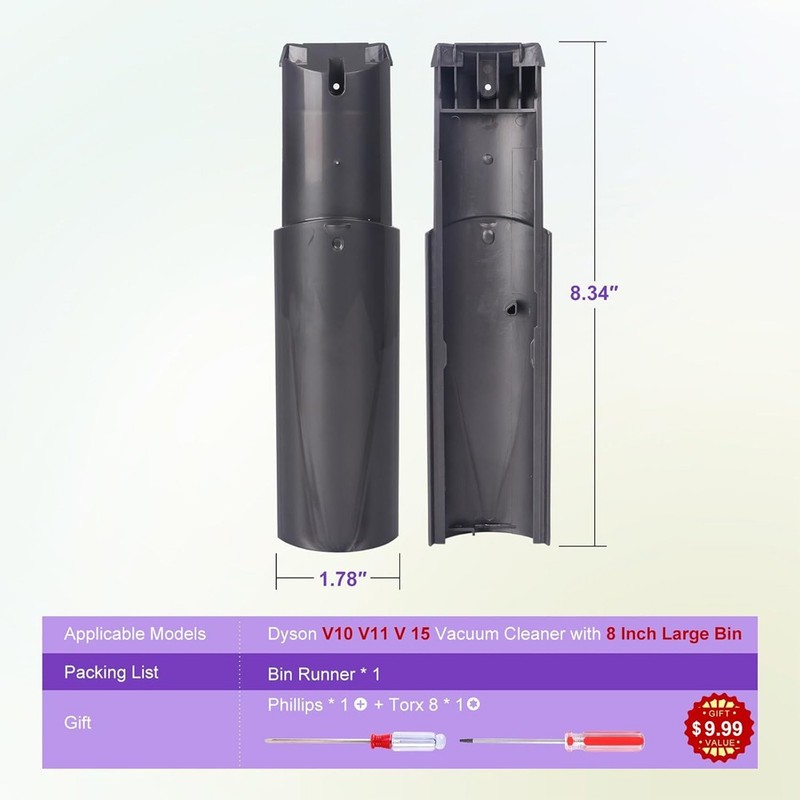 Cyclone Baffle Bin Runner for Dyson V10 V11 V15 SV12 for 8" Bin Vacuum Cleaner gallery