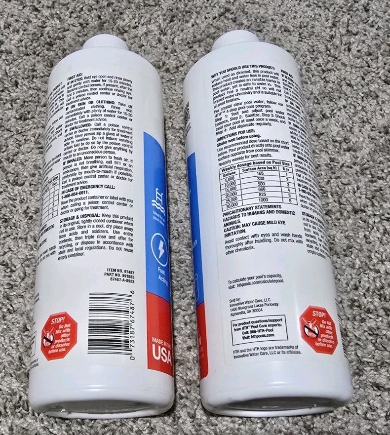New HTH Pool Care Liquid Solar Blanket for Swimming Pools 28 Oz Safe PH Lot Of 2 gallery