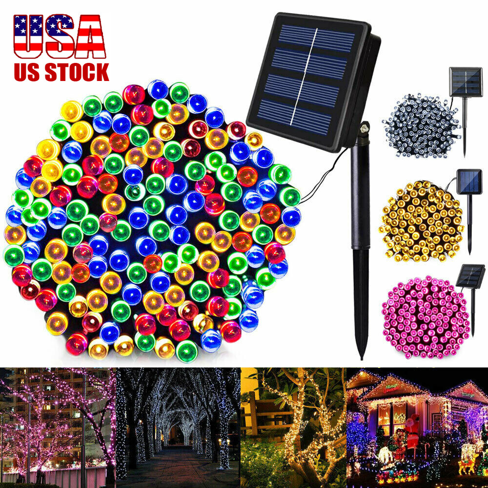 100/200LED Outdoor Solar Power String Lights Garden Xmas Fairy Lights Yard Decor gallery