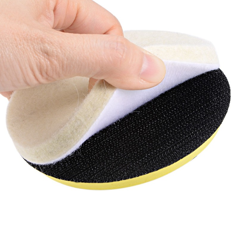 3-Inch Wool Polishing Pad Hook and Loop Buffing Wheel 12Pcs gallery