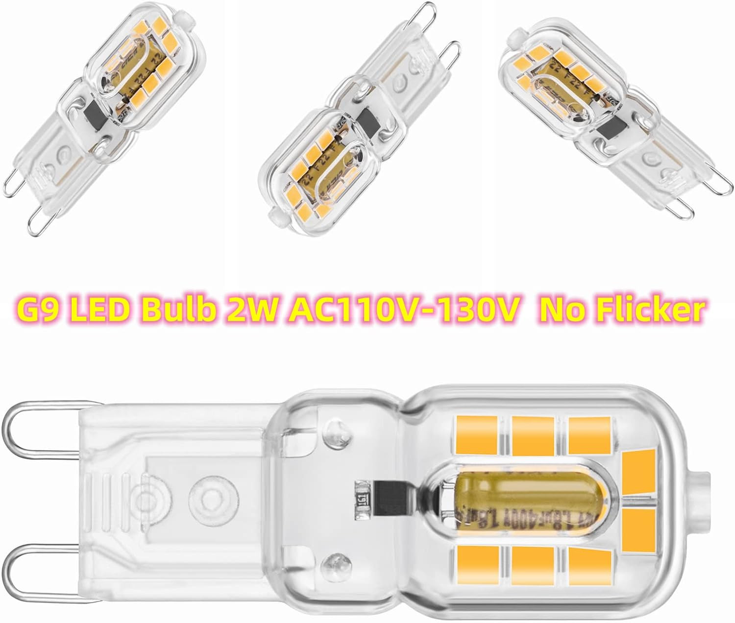 G9 Bi Pin Base, Warm White3000K, Non-Dimmable, 360 Beam Angle Bulb AC 120 V (10 gallery