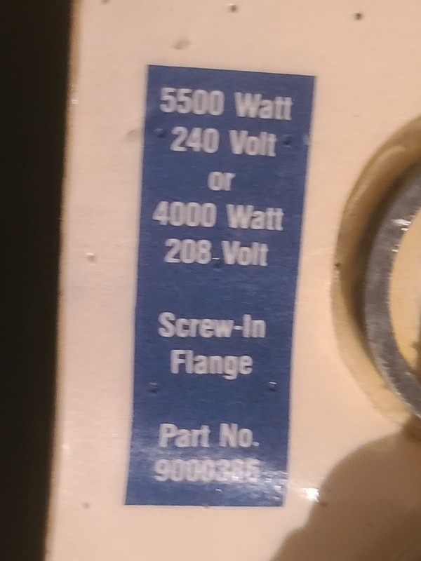 TRUE VALUE WATER HEATING ELEMENT WPB-850 808-626 5500/4000 Watt 208/240 Volt gallery
