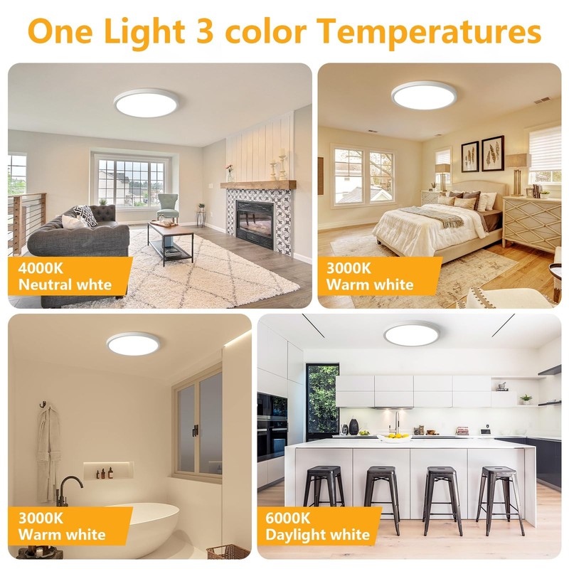 9 Inch LED Flush Mount Ceiling Light 6 Pack - 18W Ultra-Slim 3 Color Options gallery