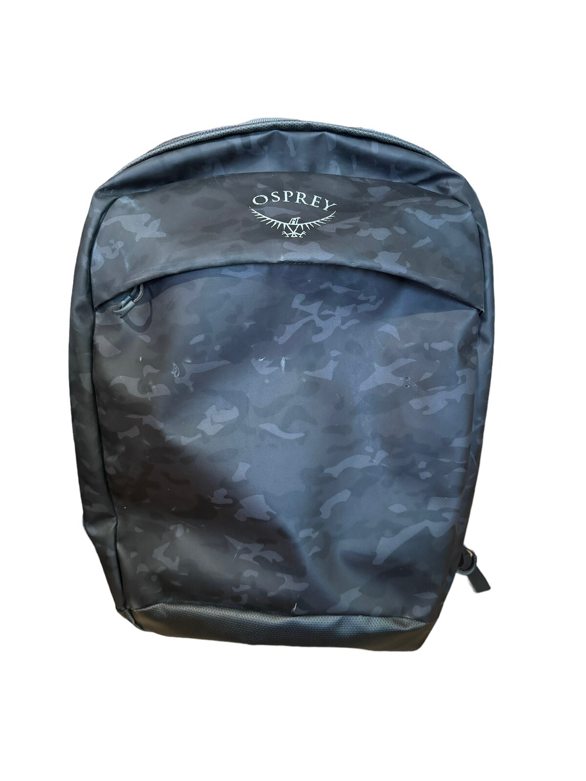Osprey Transporter Panel Loader Backpack Black Gray Camo Euc Laptop Hiking Work
