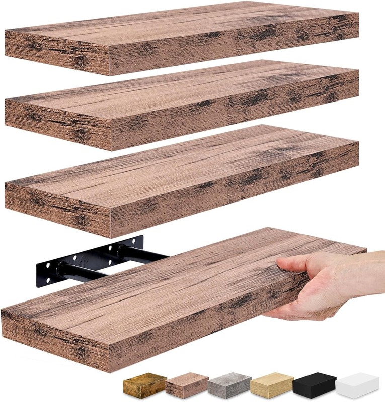 Sorbus Wall Mounted Floating Shelves for Wall Décor and Storage - 4-Pack gallery