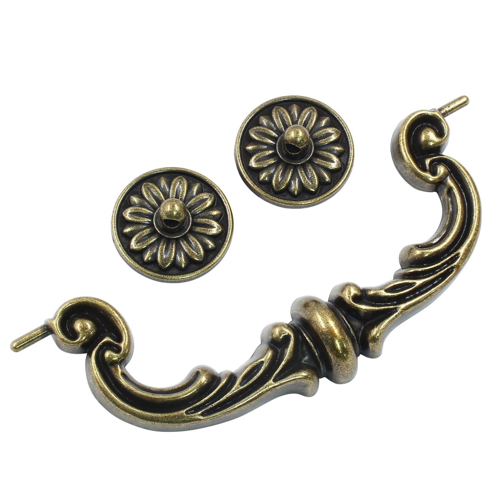 4 Pcs 150mm/6 Inch Hole Center Pull Handles Zinc Alloy Rustic Vintage Drop-Do... gallery