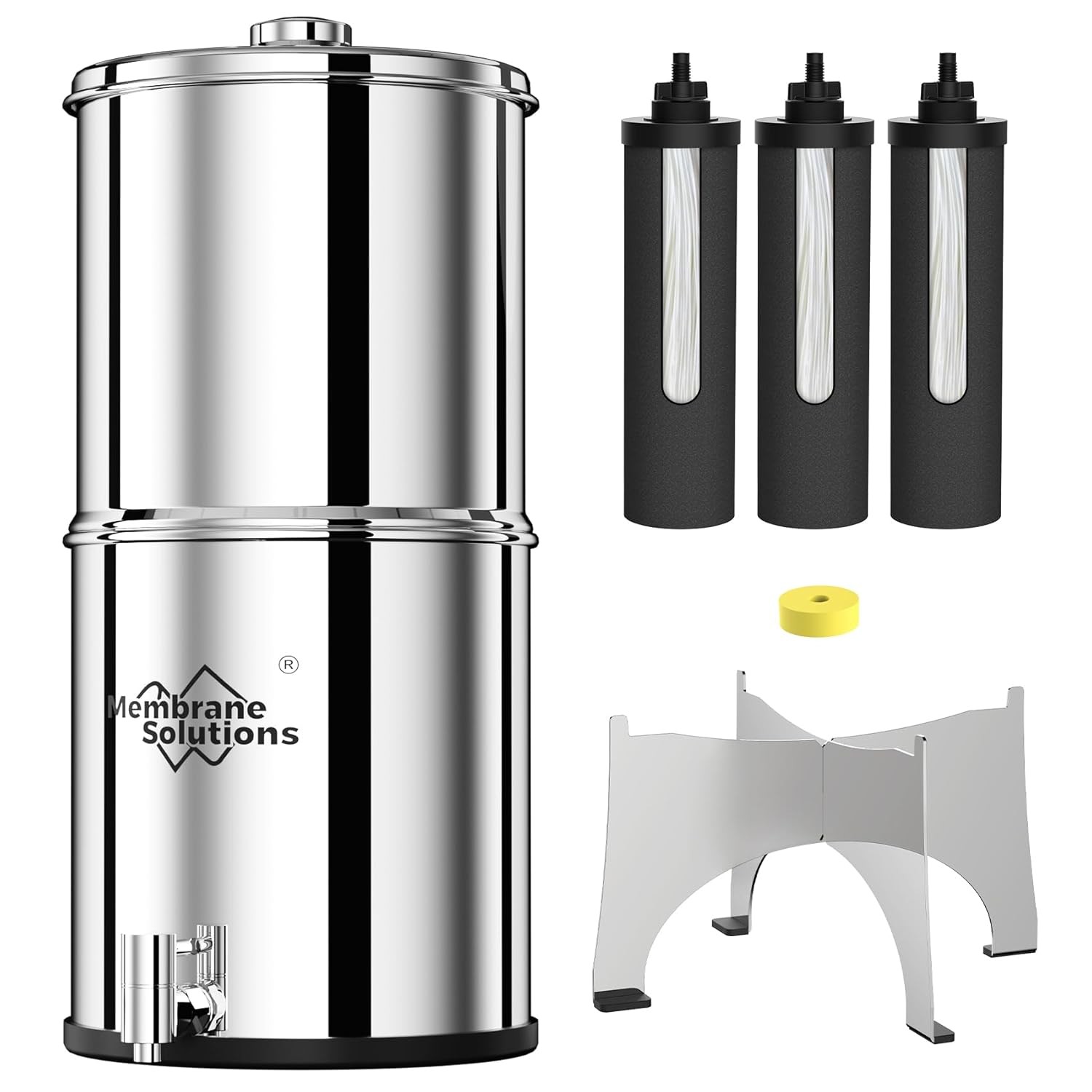 2.25G Gravity-fed Water Filter Countertop System Stainless Steel 3 Filters gallery