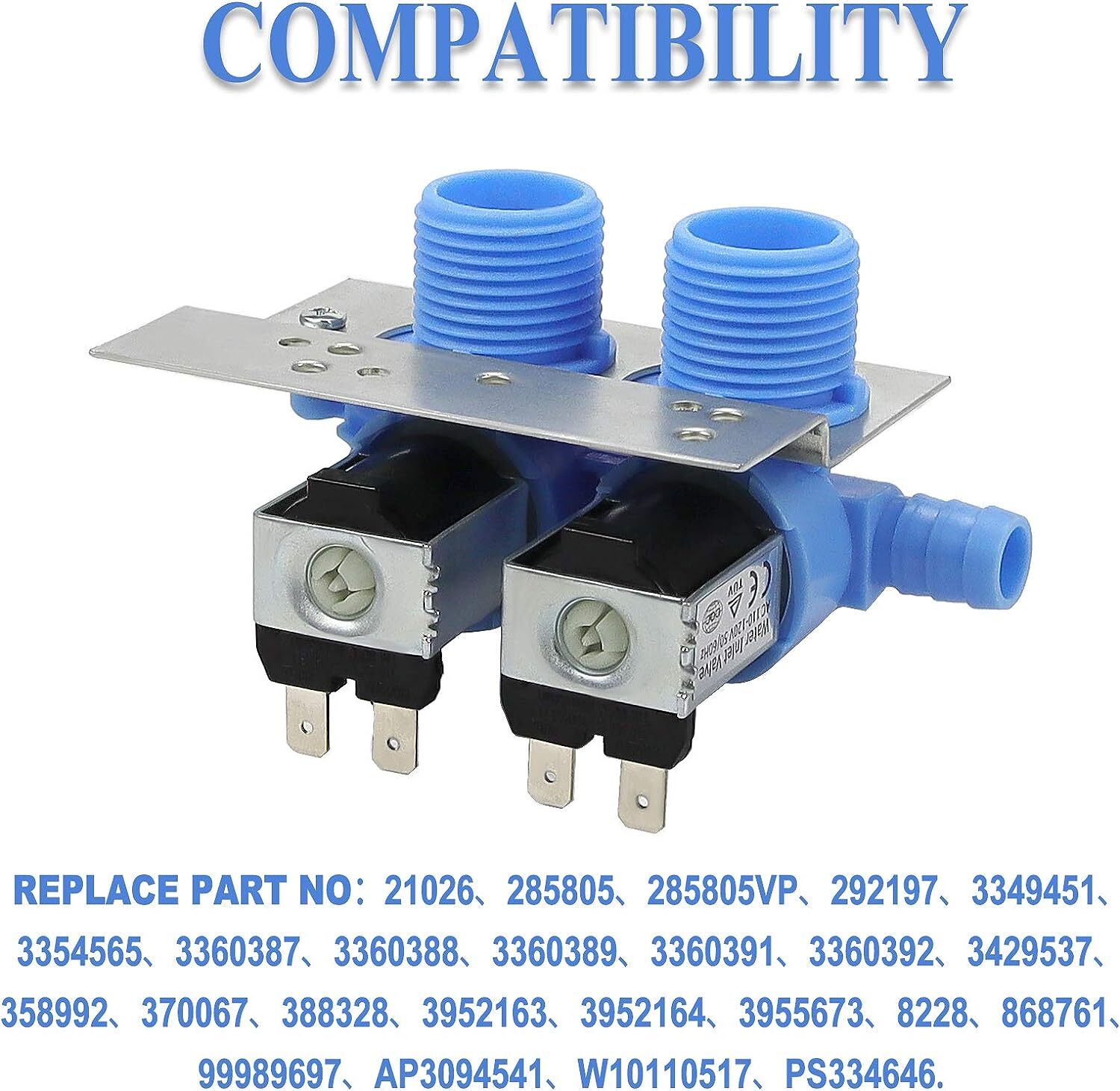 285805 Water Inlet Valve with Bracket for Whirlpool Kenmore Washer gallery