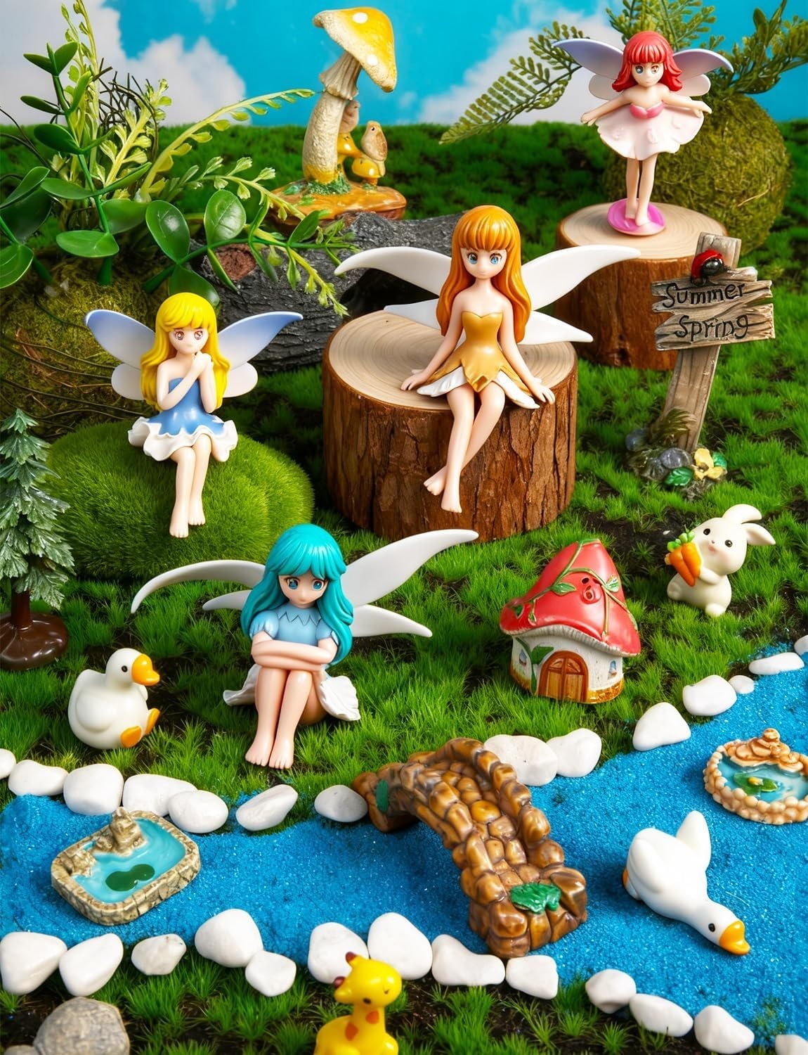 8Pcs Miniature Fairy Figurines Mini Fairies for Fairy Garden Small Fairies Gar gallery