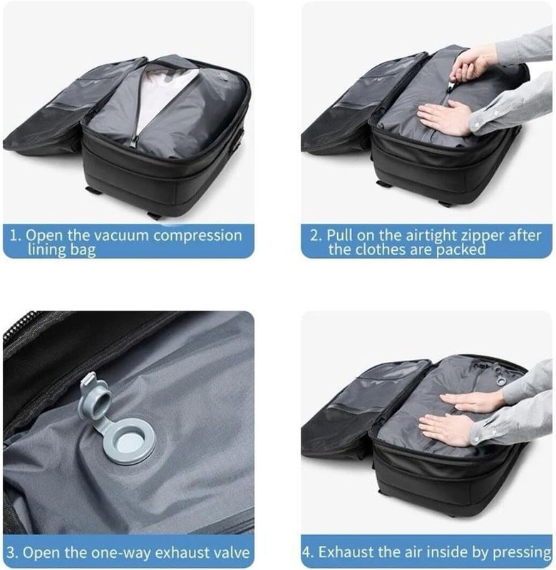 Vacpack Backpack 60L Expandable with Vacuum Compression Water Resistant Bag 4
