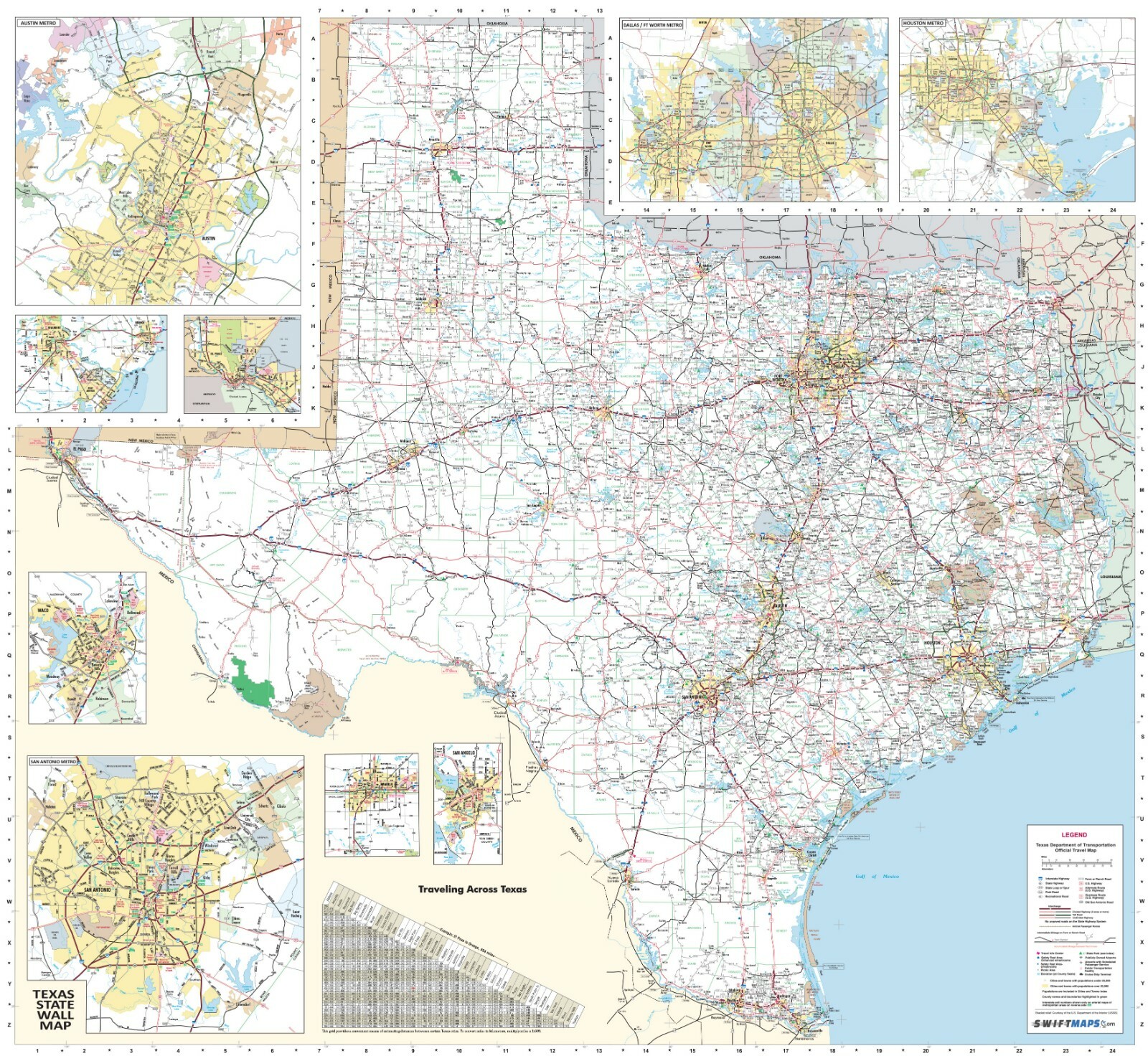 Texas State Executive City and County Executive Laminated Wall Map Poster gallery