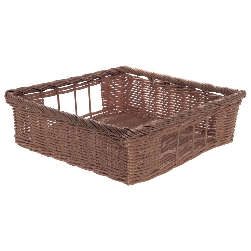 HUBERT Storage Basket Square Dark Brown - 18"L x 18"W x 5 1/2"H gallery
