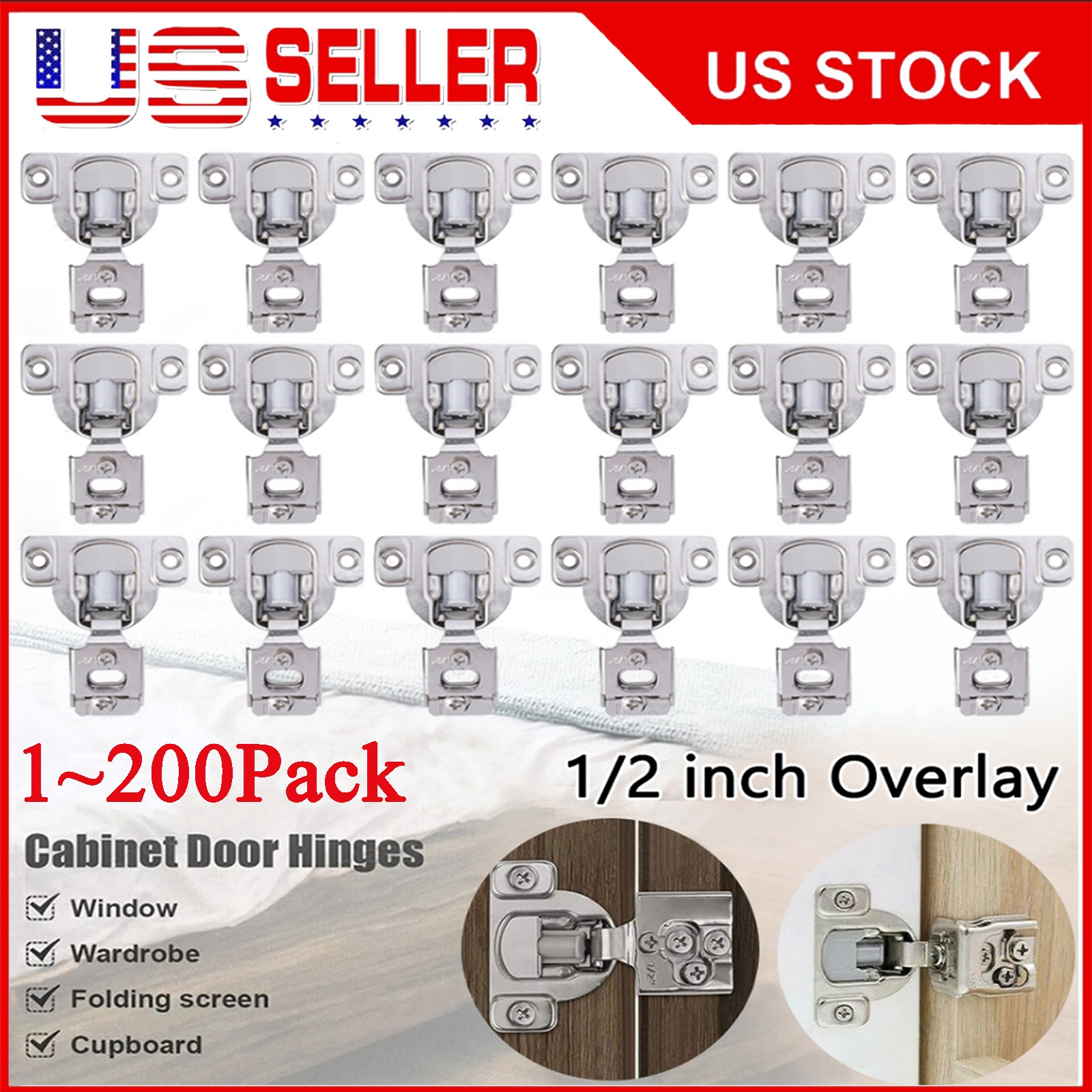 1-200PCS Overlay Soft Close Cabinet Hinges for Kitchen Cabinets Doors Face Frame gallery